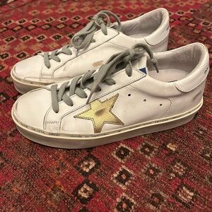 White Sneakers with Gold Star